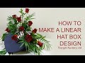 How to Make a Valentines Linear Hat Box with Red Roses, Gypsophila and Greenery