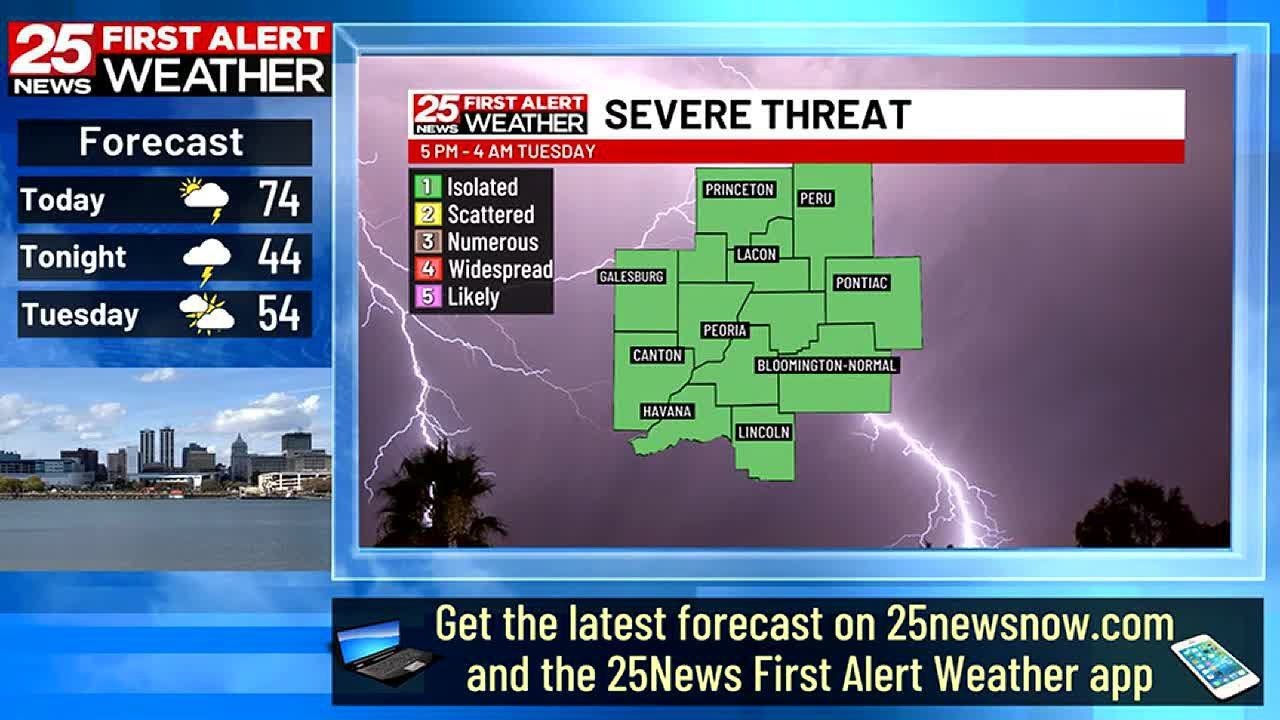 Isolated severe weather chance this evening - YouTube