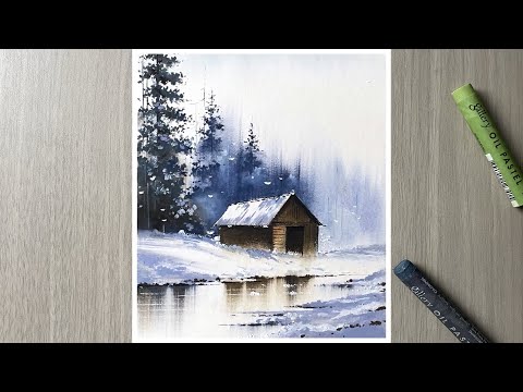 絵画 Winter  in pastel Pastel Landscape Painting Essentials: Snow Video Download