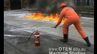 Fire fighting - Dry powder & Foam on oil Spill