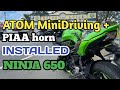 KAWASAKI NINJA 650: Mini Driving Light and PIAA horn INSTALLED