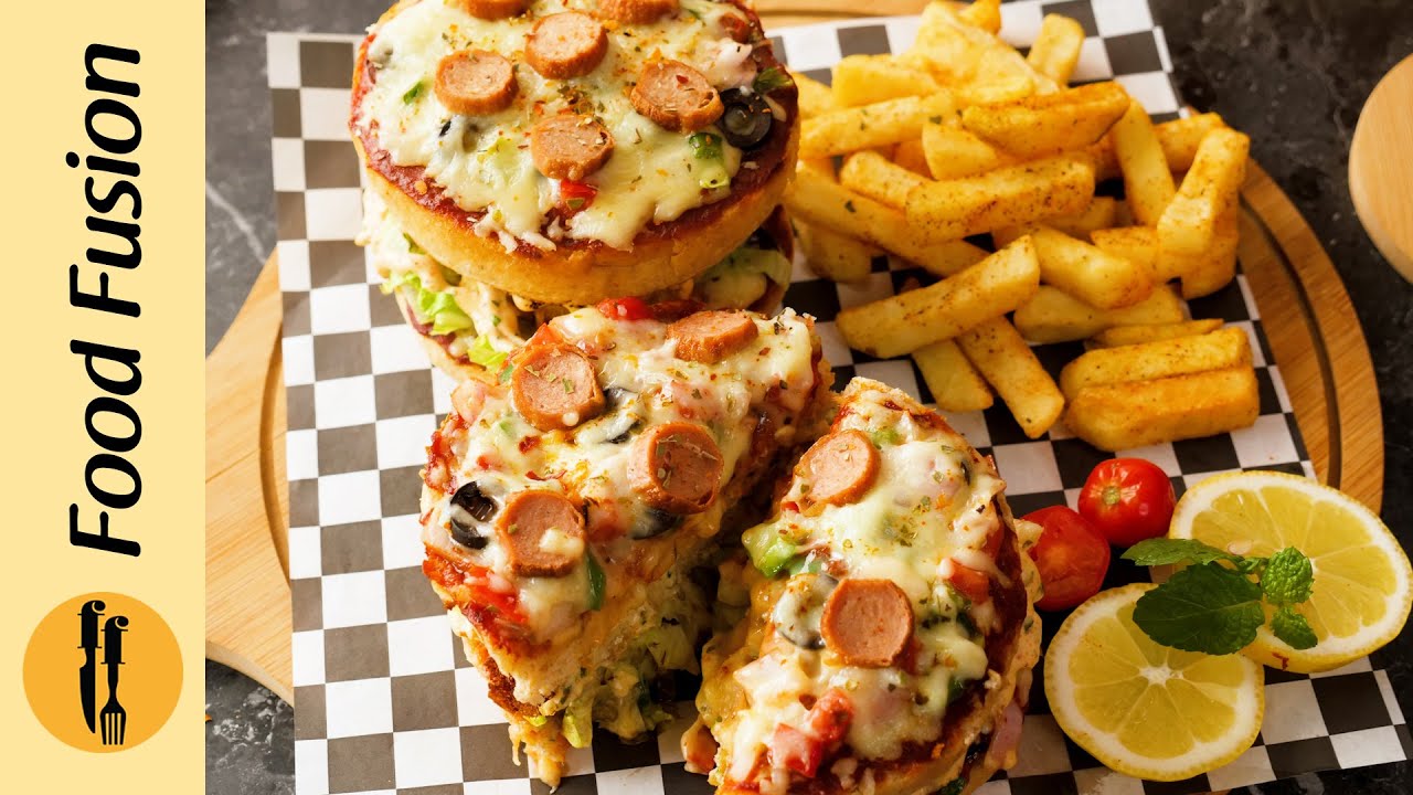 Pizza Burger Recipe By Food Fusion