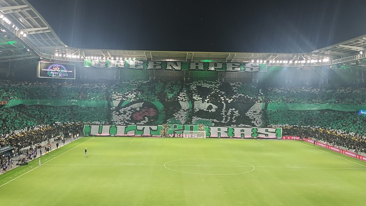 מופע תפאורה אלוף האלופים+המנון מכבי חיפה עד סוף העולם, מופע פלקטים אלוף האלופים מכבי חיפה 1-3 בית