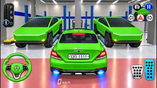 NEW Green Mercedes vs 2 Cybertrucks! 💚🚗 IMPOSSIBLE Parking Challenge! 😱🔥 | 3D Driving Class screenshot 4
