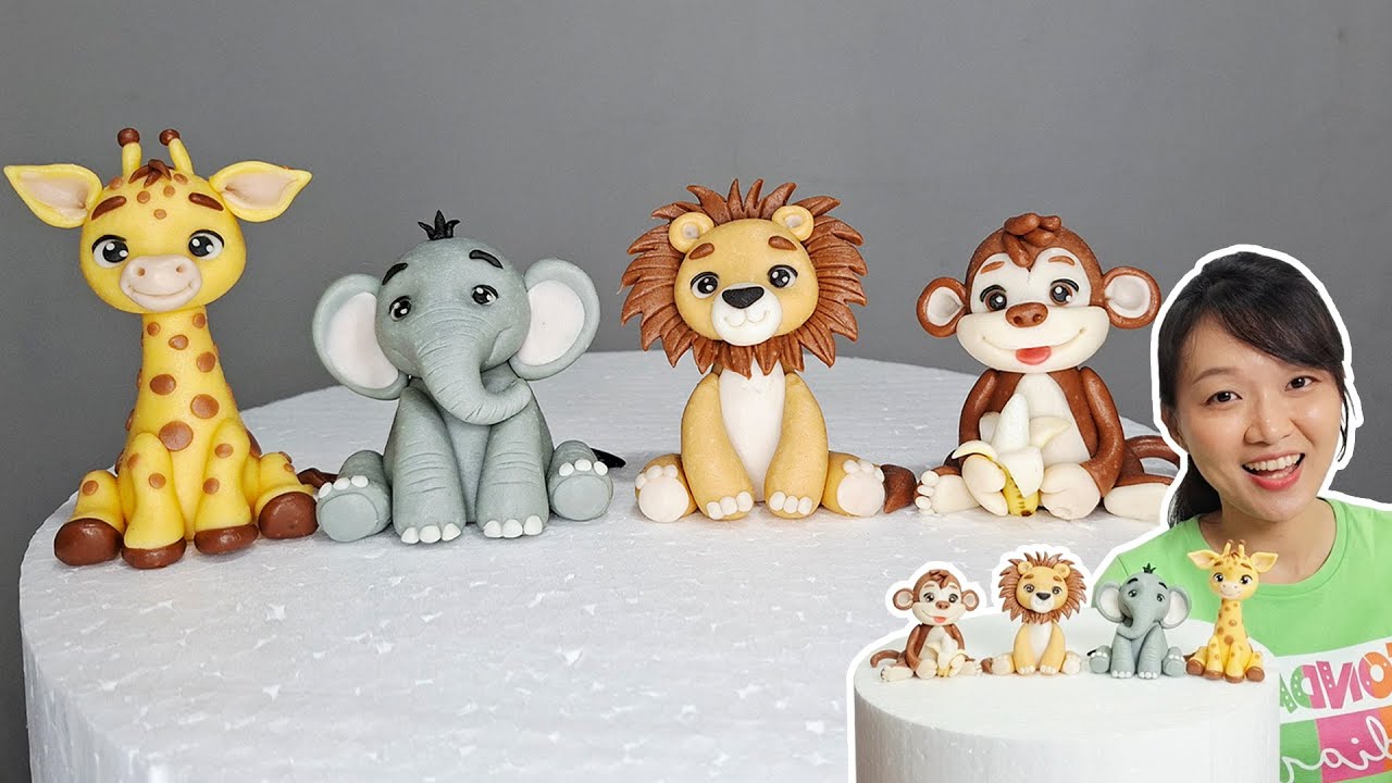 Jungle Cake Toppers (2025) | Fondant Jungle Animals | Fondant Jungle Cake | Jungle Cake Decoration