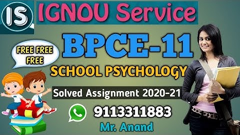 BPCE-11 Solved Assignment||2020-21||For July 2020 & January 2021 Session