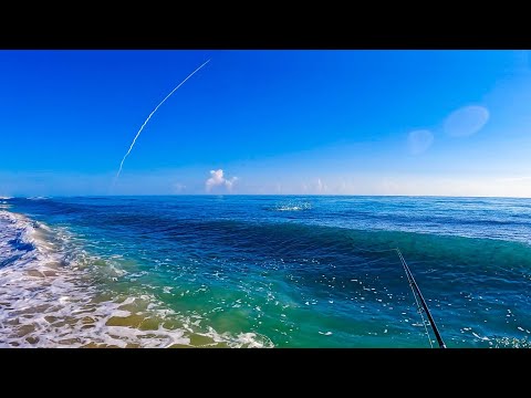 Catching Dinner From the Beach - Surf Fishing Mullet 