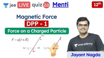 JEE: Magnetic Force DPP 1 | Unacademy JEE | IIT JEE Physics | Jayant Sir