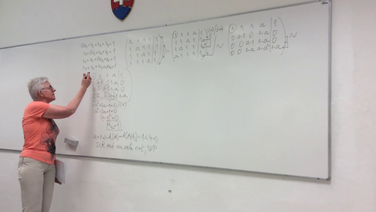 15 Počet riešení systému lineárnych rovníc v závislosti od parametra