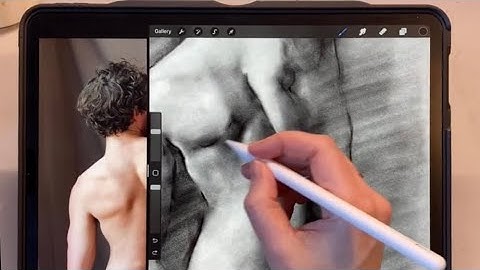 Real time figure study and demo of Lane draws charcoal brushpack