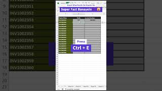 Excel Shortcuts Se Kaam Ko Super Fast Banayein! 😱   #excel #computer #exceltips #viral #tutorial