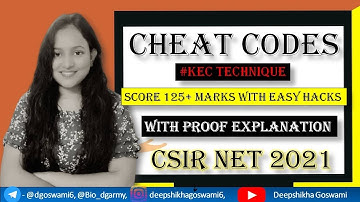 CHEAT CODES | KEC TECHNIQUE | SCORE 125+ MARKS |  CSIR NET 2021 | DEEPSHIKHA GOSWAMI