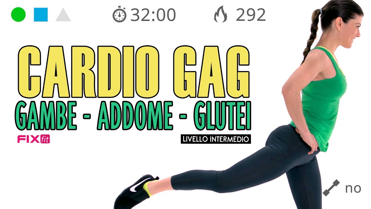 Allenamento Cardio GAG Senza Salti! Esercizi Gambe, Addominali e Glutei