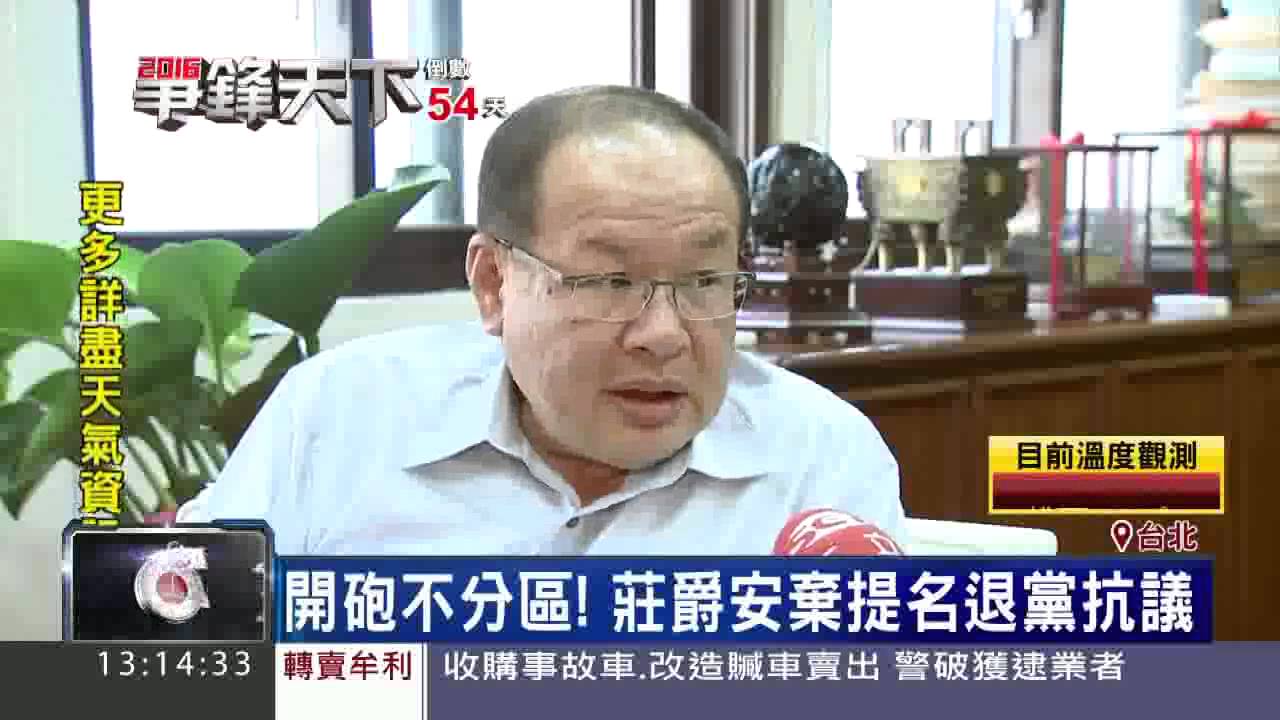 開砲不分區 莊爵安棄提名退黨抗議 三立新聞台 Youtube