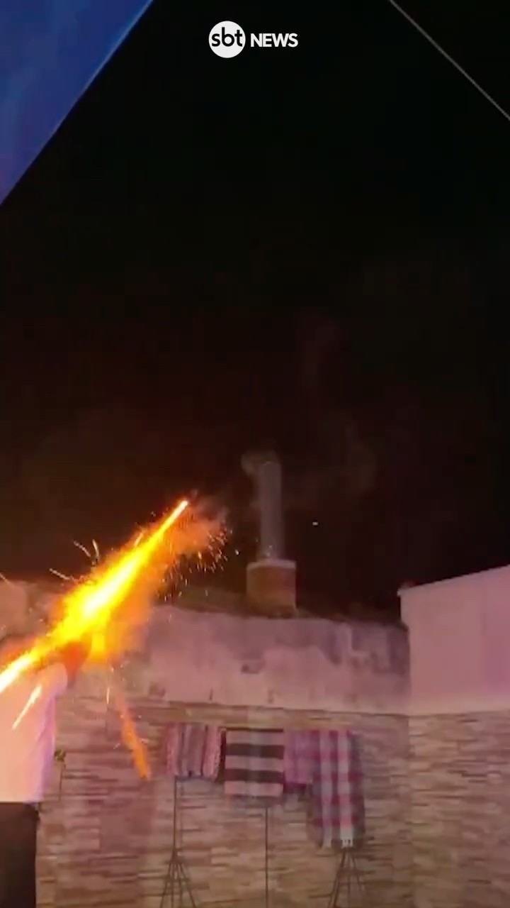 Rojão falha e quase causa tragédia em festa de fim de ano