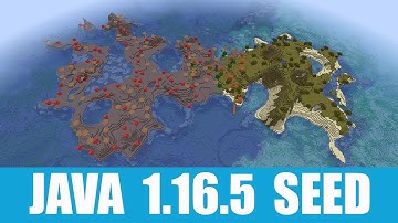 Minecraft Java 1.16.5 Seed: Mushroom island combo with savanna village and ruined portal near spawn