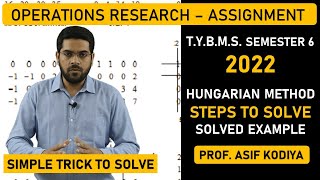 HUNGARIAN METHOD ASSIGNMENT PROBLEM | TYBMS SEMESTER 6 OPERATIONS RESEARCH | OR ASSIGNMENT PROBLEM |