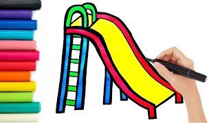 Slide Playground Drawing, Painting and Coloring for Kids and Toddlers | How to Draw