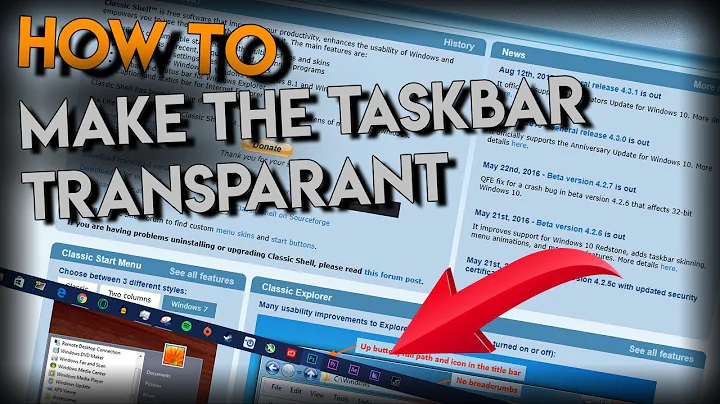 How To Make Your Windows Task bar Completely Transparent (win7,8,8.1,10)