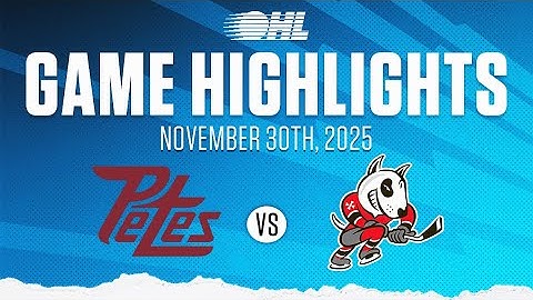 OHL-hoogtepunten: Peterborough Petes @ Niagara IceDogs 30 november 2025