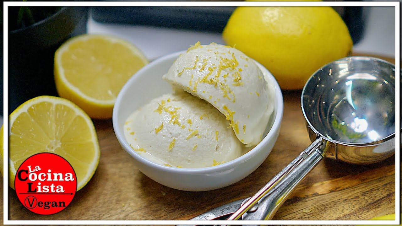 HELADO VEGANO DE LIMÓN 🍋con Sólo 4 ingredientes!🥰| Sin máquina heladera