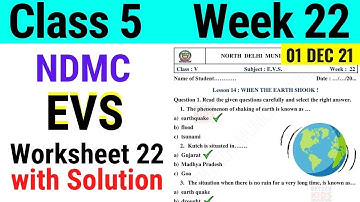 NDMC Class 5 EVS Week 22 Worksheet 22 (1/12/21) || worksheet 22 Class 5th evs week 22 solution