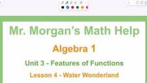 OUR - Algebra 1 - Unit 3 Lesson 4 - Water Wonderland
