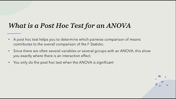 Doing a Post Hoc test with an ANOVA