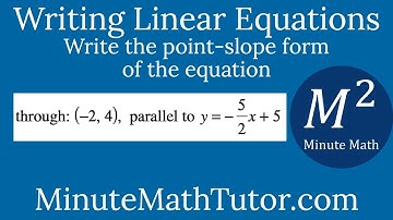 Write the point-slope form of the equation: through (-2,4), parallel to y=-5/2x+5