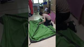 Night Cat Backpacking Tent Setup Method