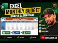 📊 Excel Monthly Budget Tutorial | Shapes &amp; SmartArt | MH Tech Somali