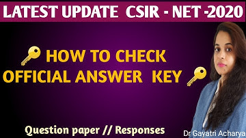 PROVISIONAL CSIR NET ANSWER KEY -2020