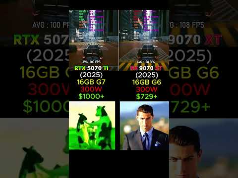 RX 9070 XT VS RTX 5070 TI #shorts #pcgaming #pc #graphicscard #gpu #gaming #comparison