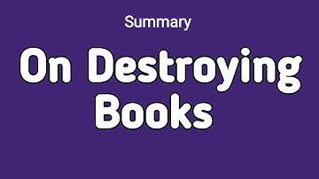 On Destroying Books Summary | J. C. Squire | Easy Notes English FA FSc ICS