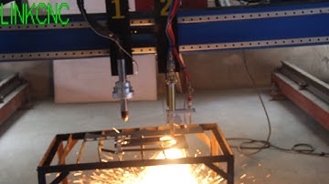 LINKCNC Gantry plasma cutting machine torch cutting working video