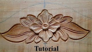 |wood carving tutorial|flower and leaf carving for beginners |wood design |wood work| UP wood art|