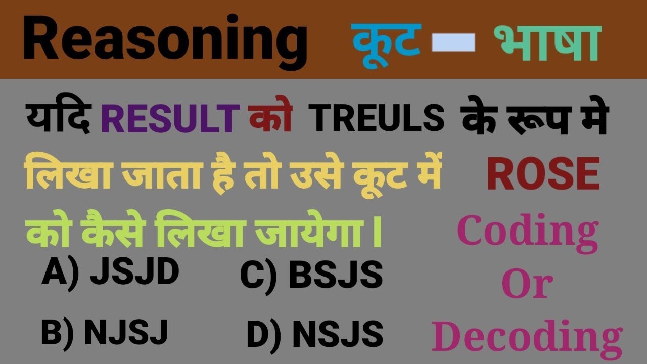 Coding or Decoding basic tricks l Reasoning Coding Decoding l Best ...