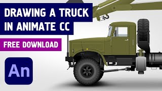 Speed Drawing a Truck in Adobe Animate CC (Download Project for FREE)