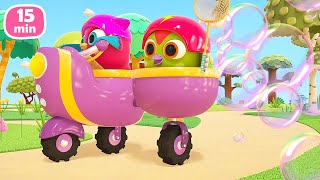 Hop Hop Ve Tık Tık Baloncuk Ile Oynuyor. Bebekler Için Eğitici Çizgi Film