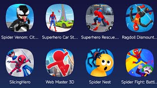 Spider Venom City,Superhero Car Stunt,Superhero Rescue,Ragdoll Dismount,SlicingHero,Web Master 3D screenshot 2