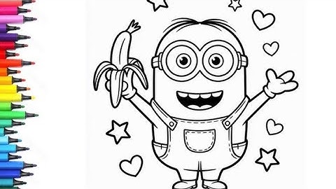 How to Draw Minion drawing painting and colouring for kids and toddlers/kids art 