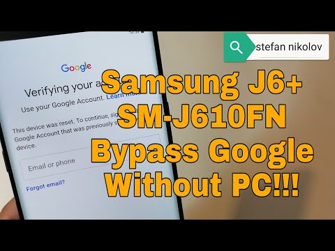 Samsung J6 Plus /SM-J610FN/, Remove Google account, bypass FRP. Without PC.