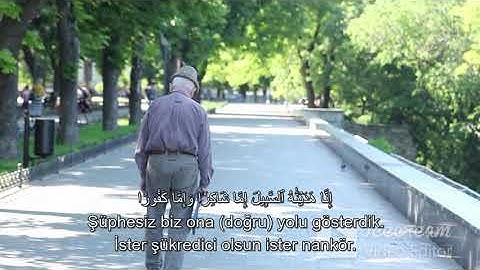 İnsân Suresi arapça ve türkçe yazılı سورة الانسان مترجمة تركي - وديع اليمني