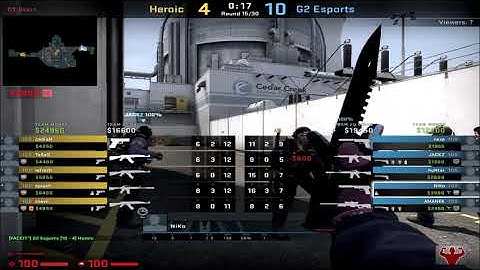 NiKo CS:GO POV (G2)(29-19) vs Heroic / nuke / Flashpoint 3