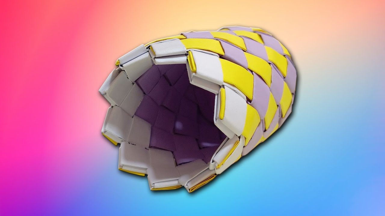 How to making Vase easy paper vase craft paper folding Vase2 YouTube