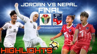 Nepal vs Jordan Womens football | Final Match Highlights | 2024 WAFF Women's Championship