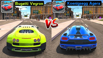 Ultimate Car Driving Simulator 2022 - Bugatti Veyron vs Koenigsegg Agera. Who Will Win?