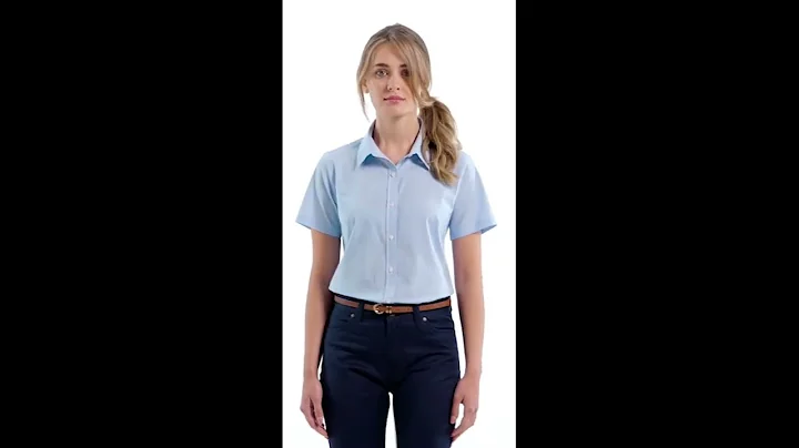 Artisan CollectionRP321 Women's Microcheck Gingham Short-Sleeve Cotton Shirt-Buy at ApparelnBags.com