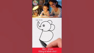 Vẽ chú voi phun nước đẹp và nhanh nhất - lớp cô trà #ve #tapve #shorts