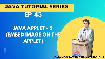 EP-43: (Java Tutorial) : Java Applet - 5 (Embed Image on The Applet)